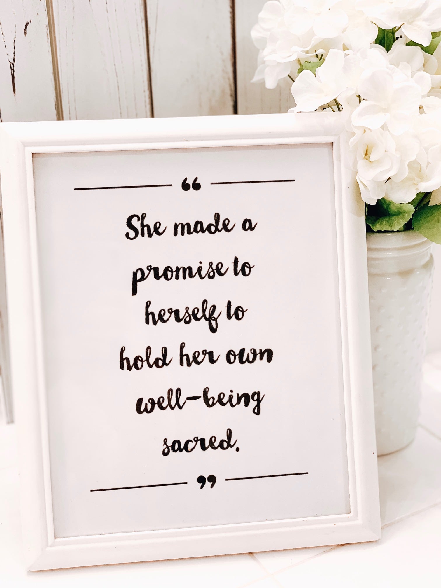 Framed Self-care quote
