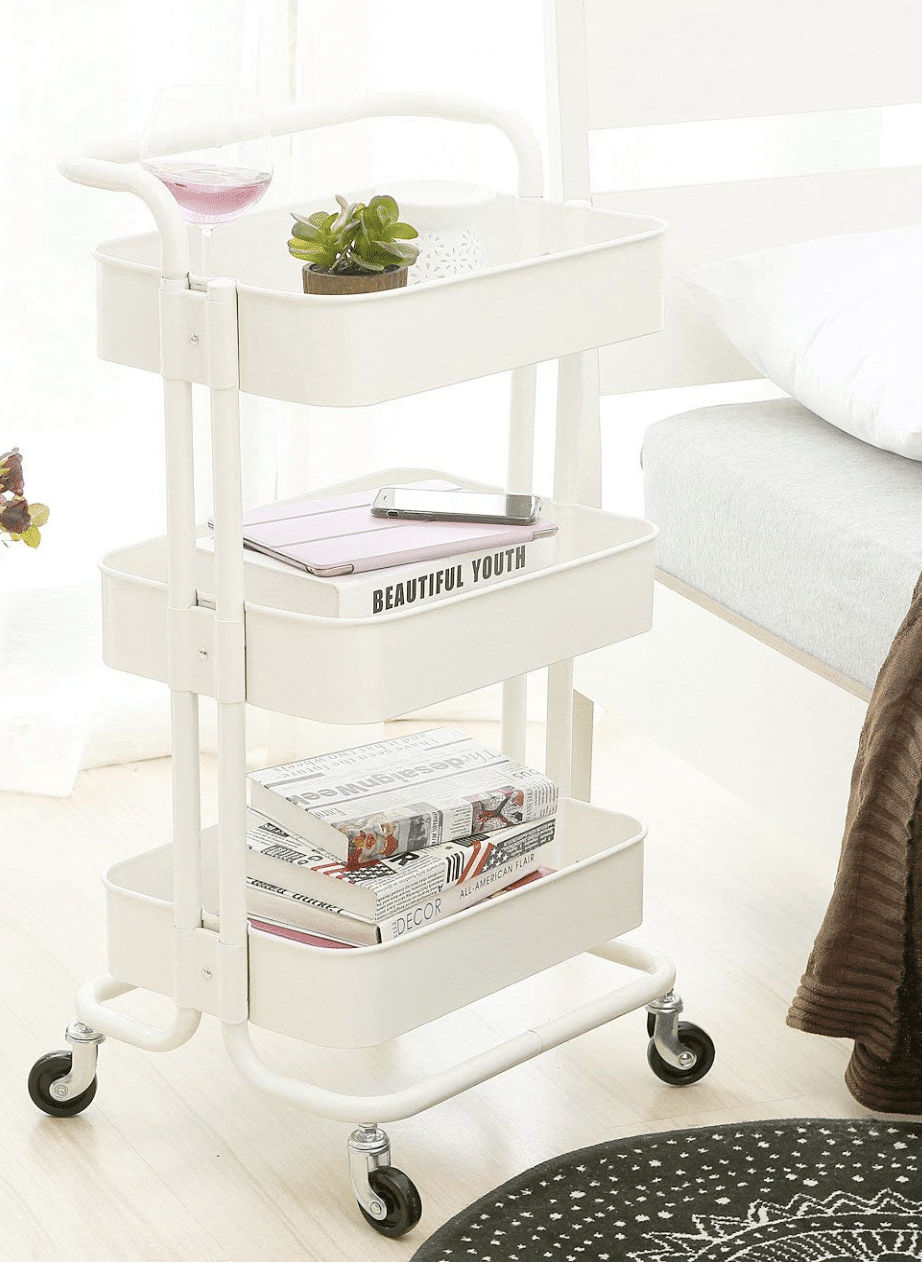 White storage 3 tier cart