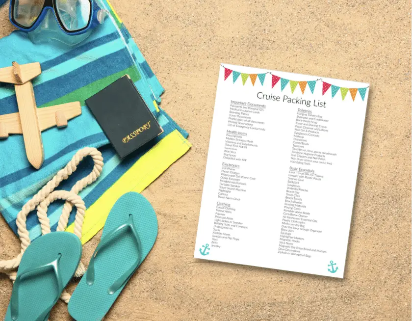 Cruise packing list on the beach