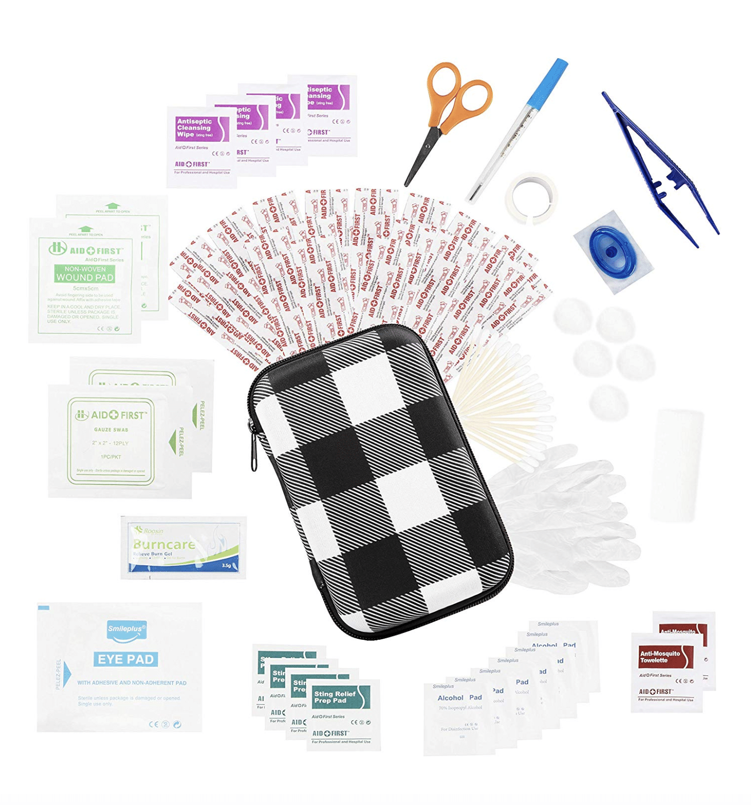 Contents of travel first aid kit