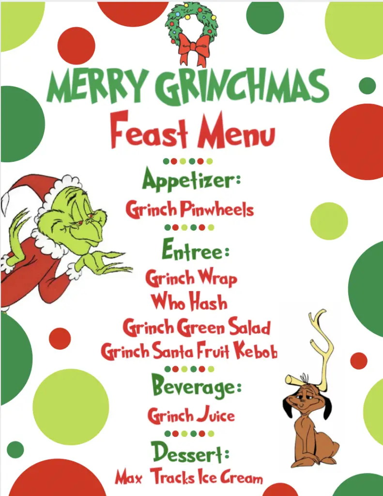 Grinch Menu