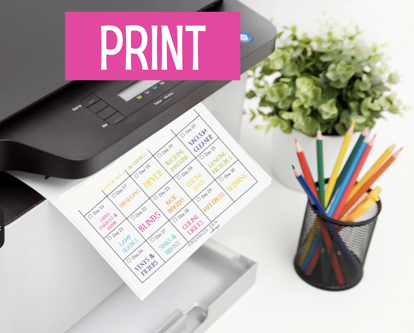 Print 30 Day Spring Cleaning Calendar