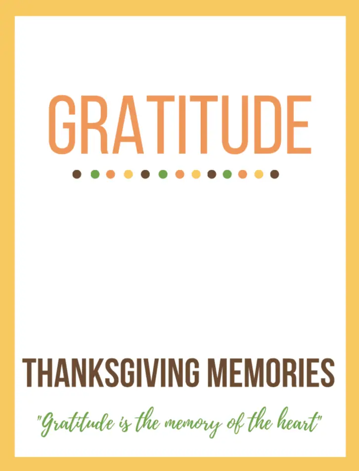 Gratitude Memories Book Printable