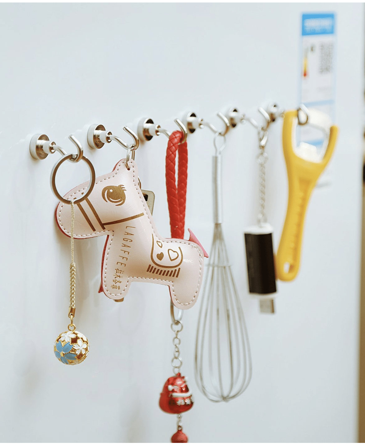 Magnetic Hooks with hanging items