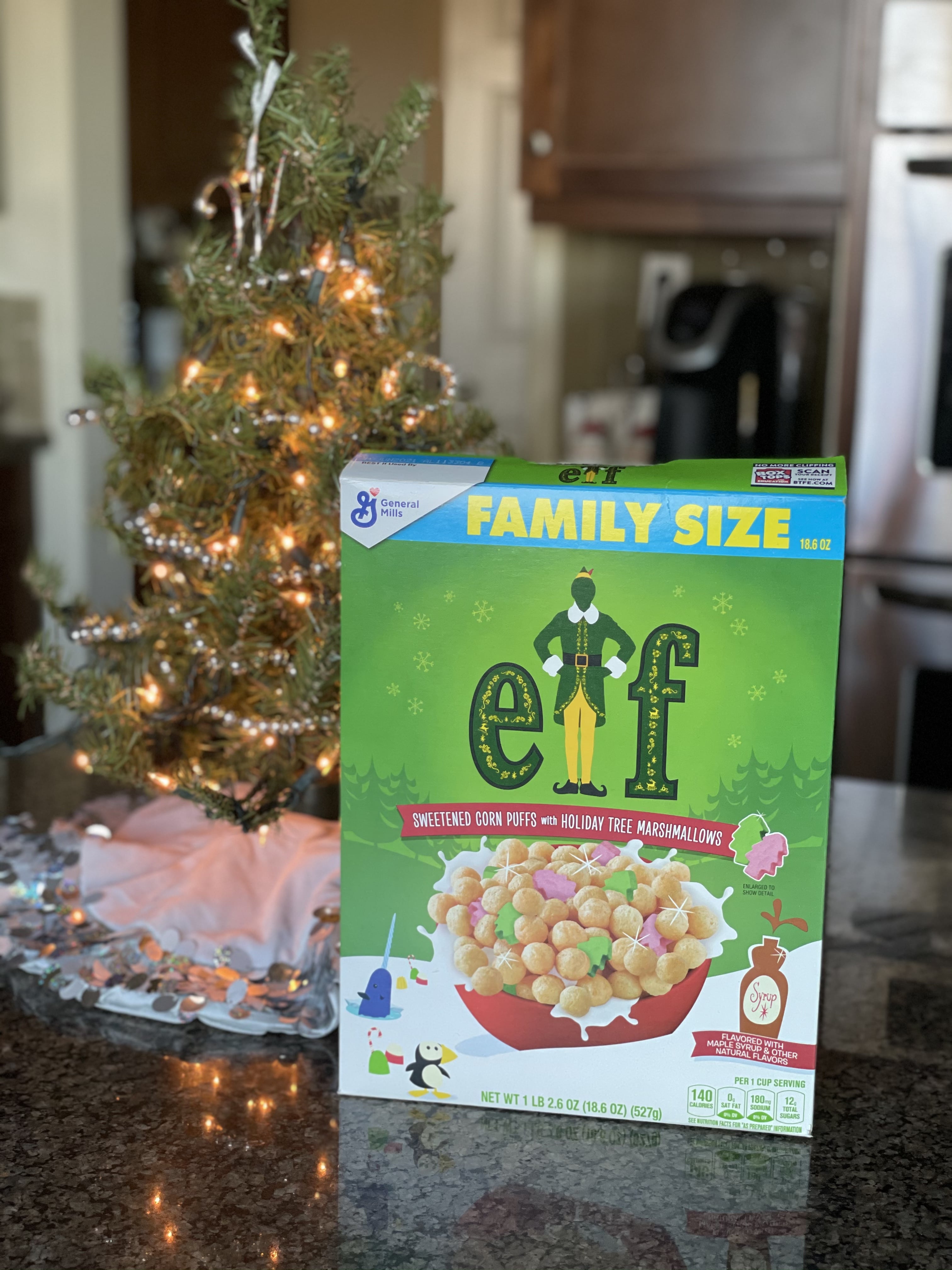 Green Box of Elf Breakfast Cereal