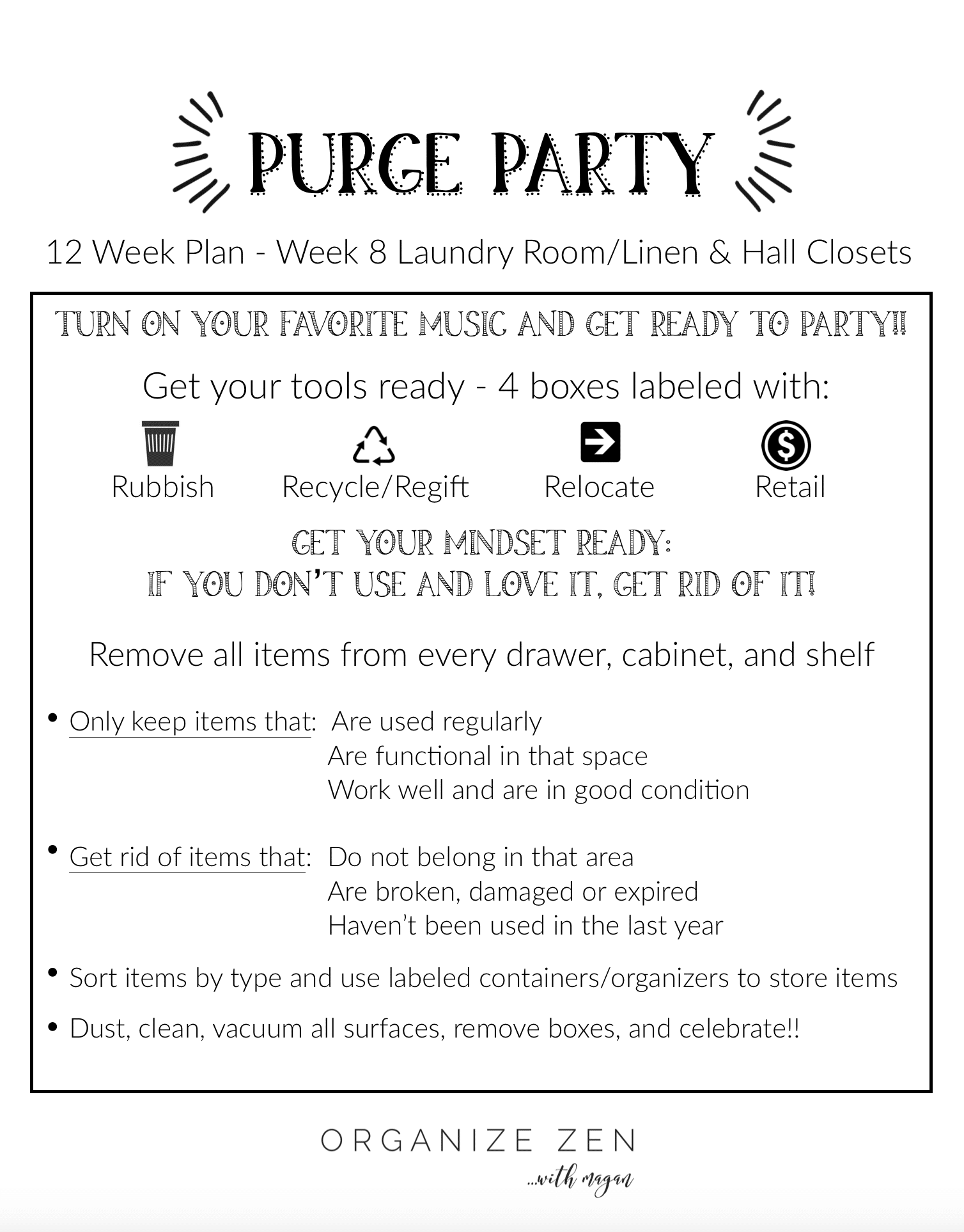 Purge Party Laundry Room Organization 