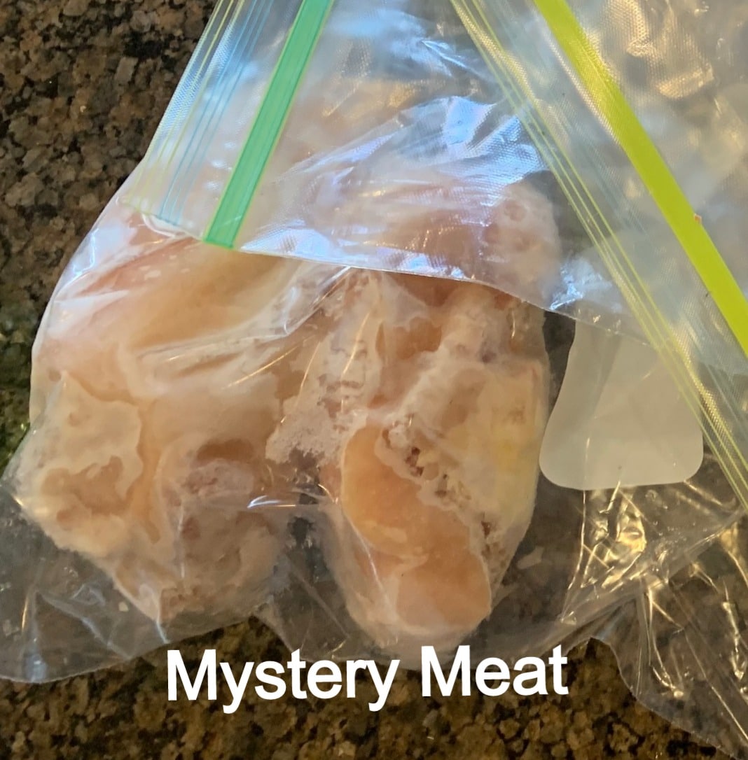 "mystery meat" from the freezer