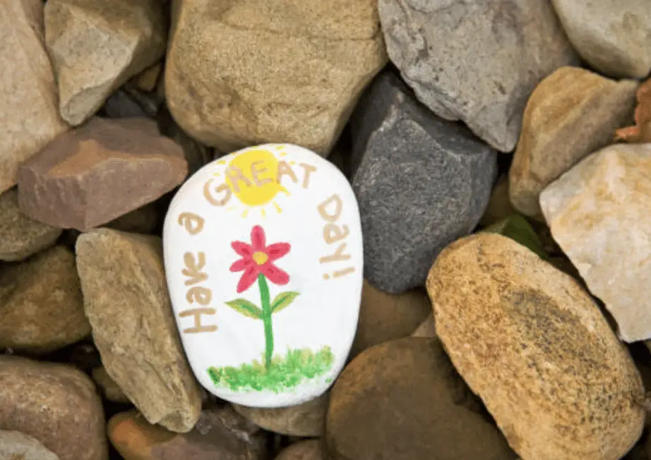 Painted Kindness Rock Outside