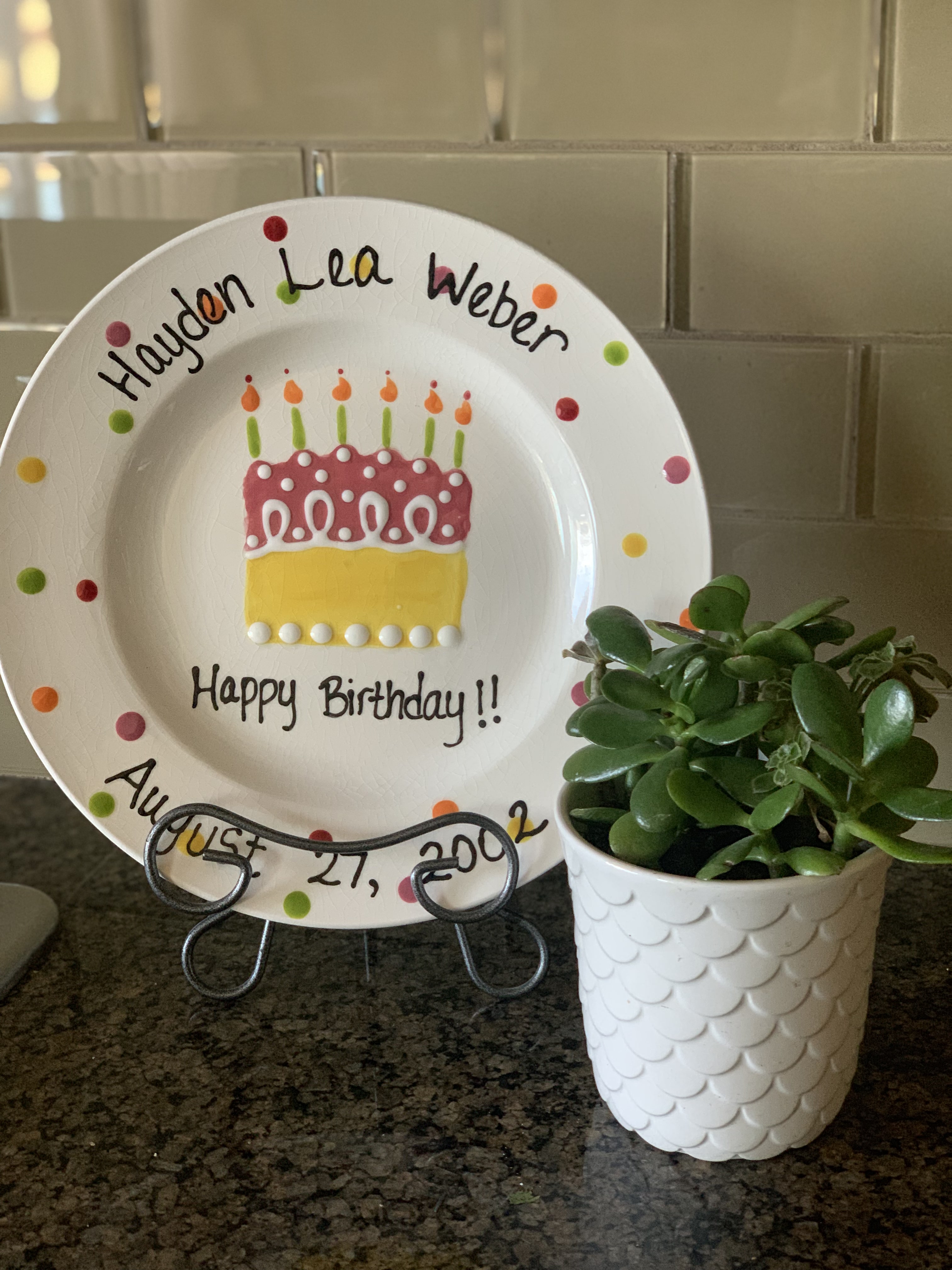 Personalized birthday plate