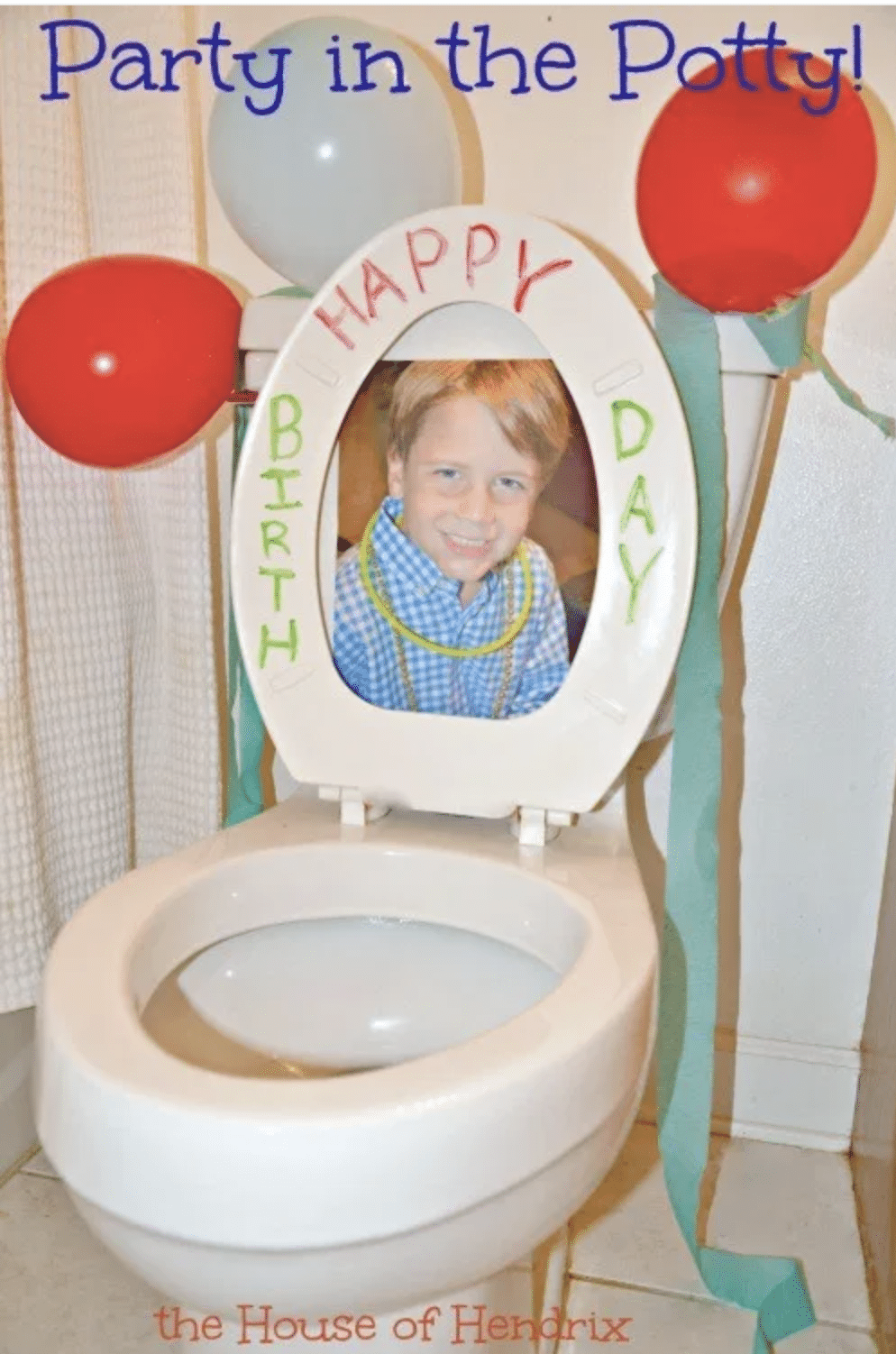 birthday decorated toilet
