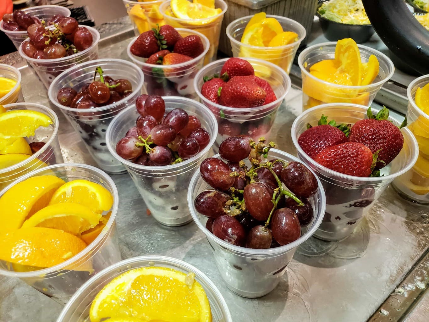 Fruit in cups at Sea World Restaurant