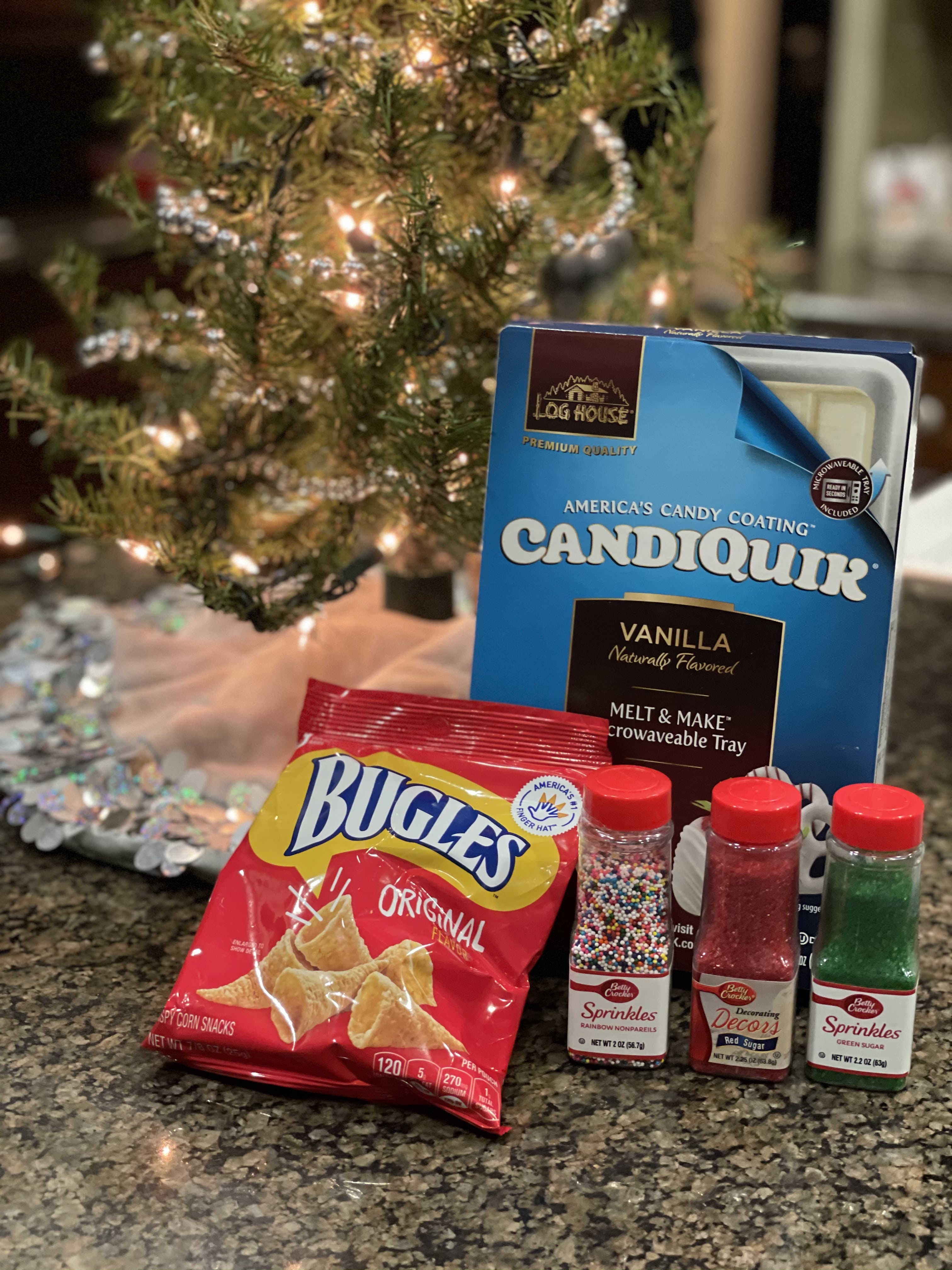 Ingredients to make candy elf hats snacks