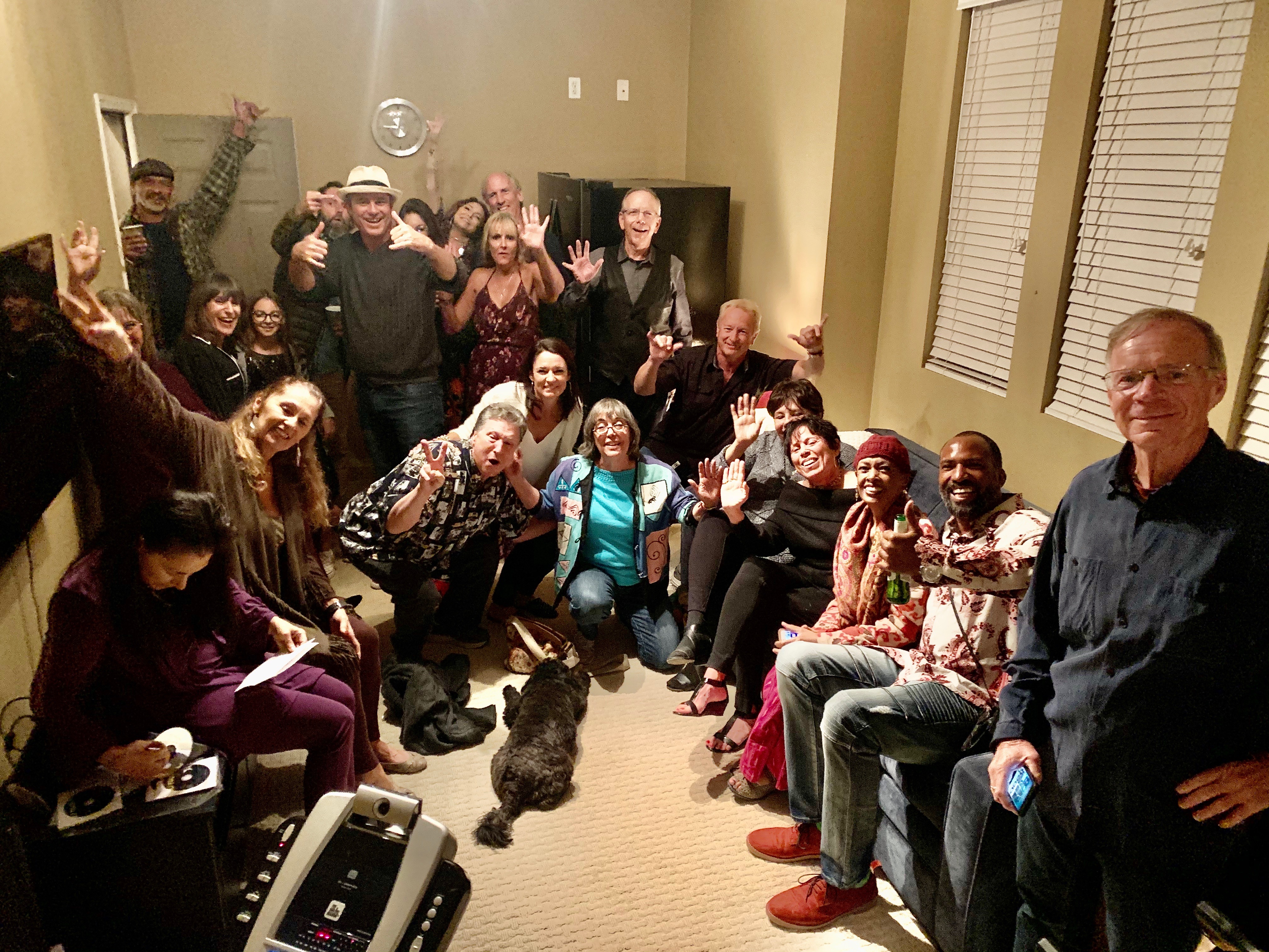 Group of people gathered at a party