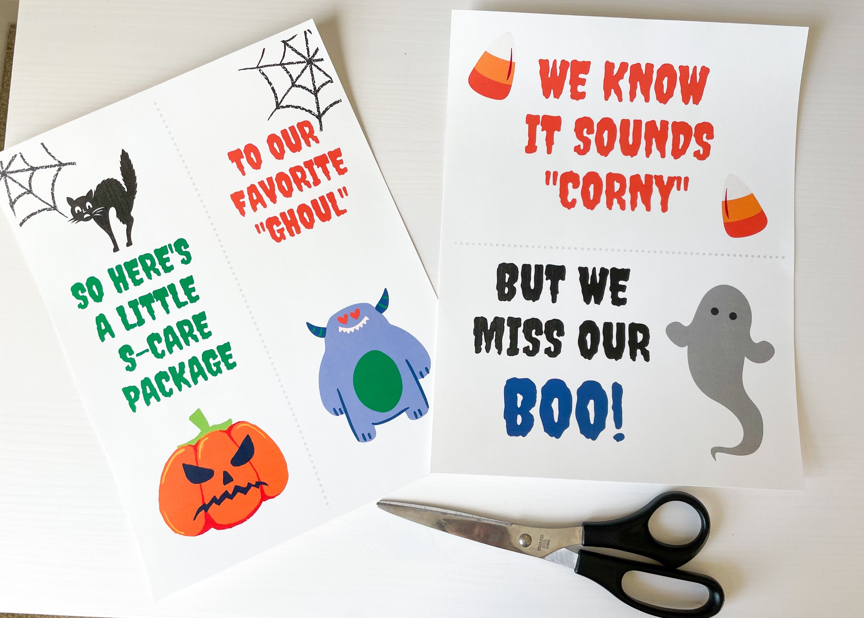Printable Halloween Care Package Printables