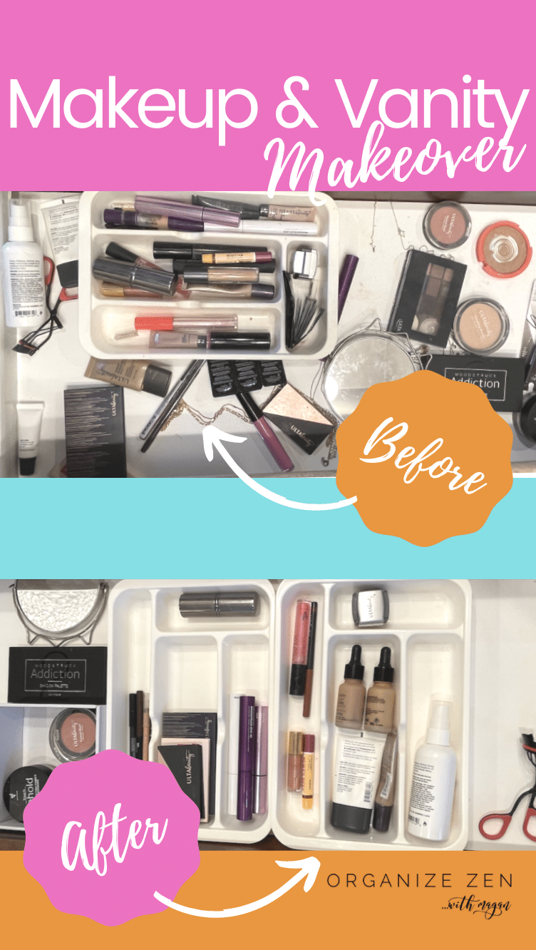 Before and After Makeup Vanity Makeover