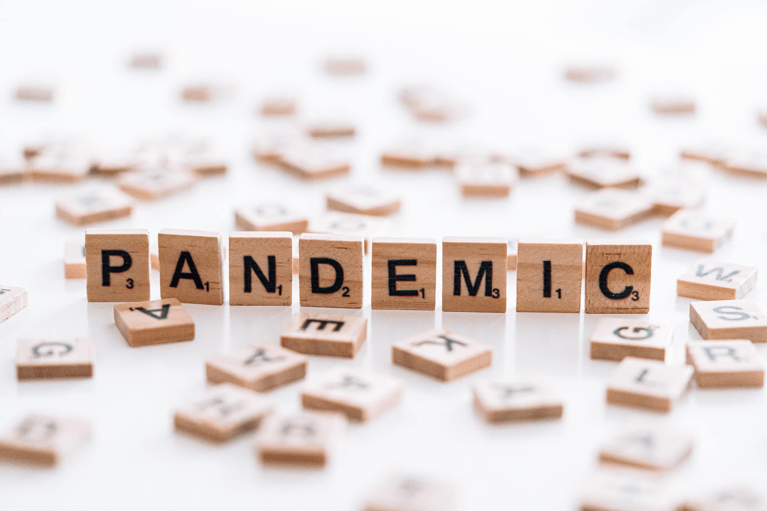 Scrabble tiles spelling the word PANDEMIC
