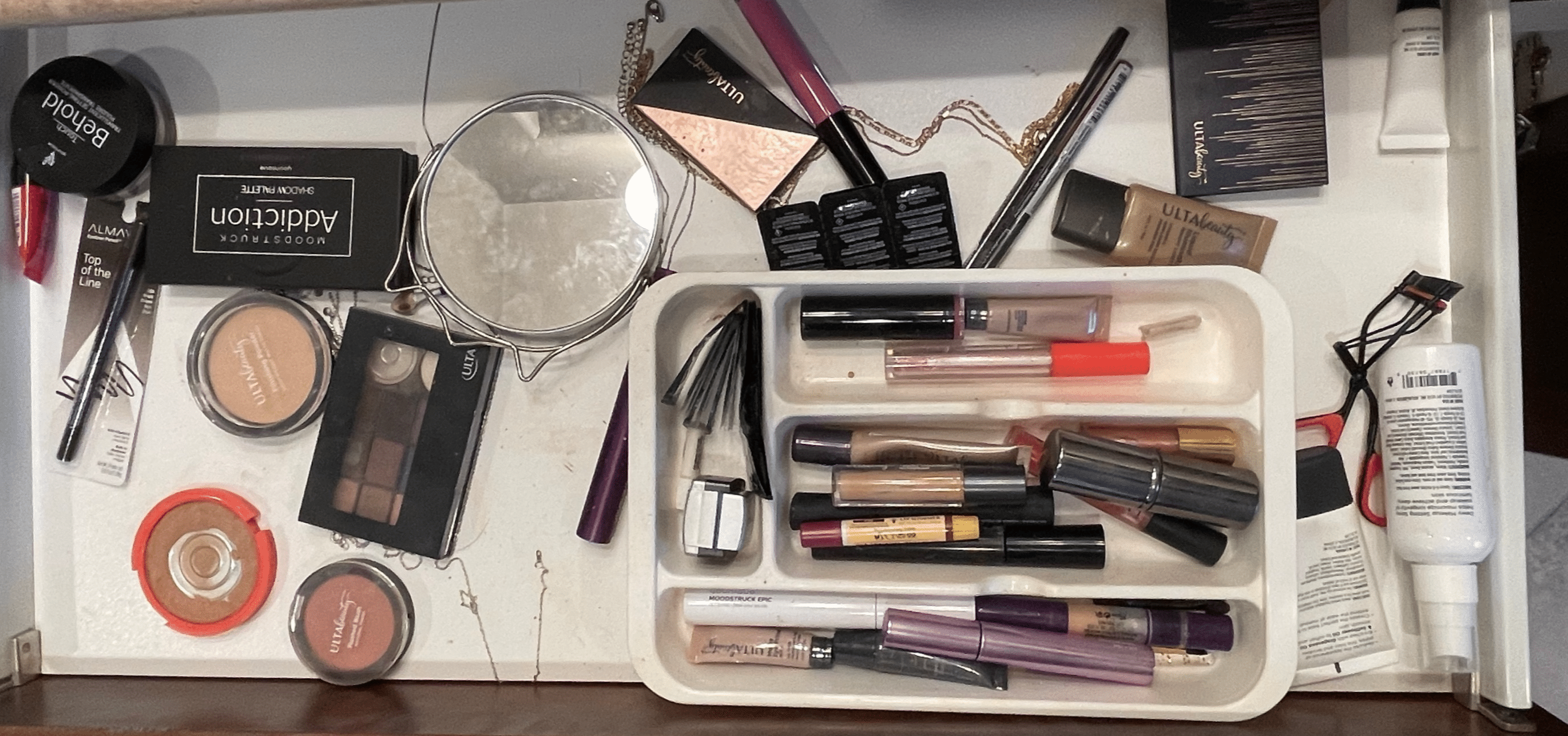 messy makeup drawer