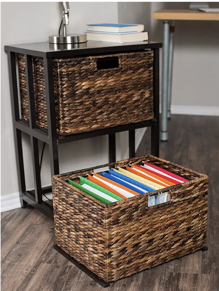 Wicker Cubby Hanging  Filing Cabinet