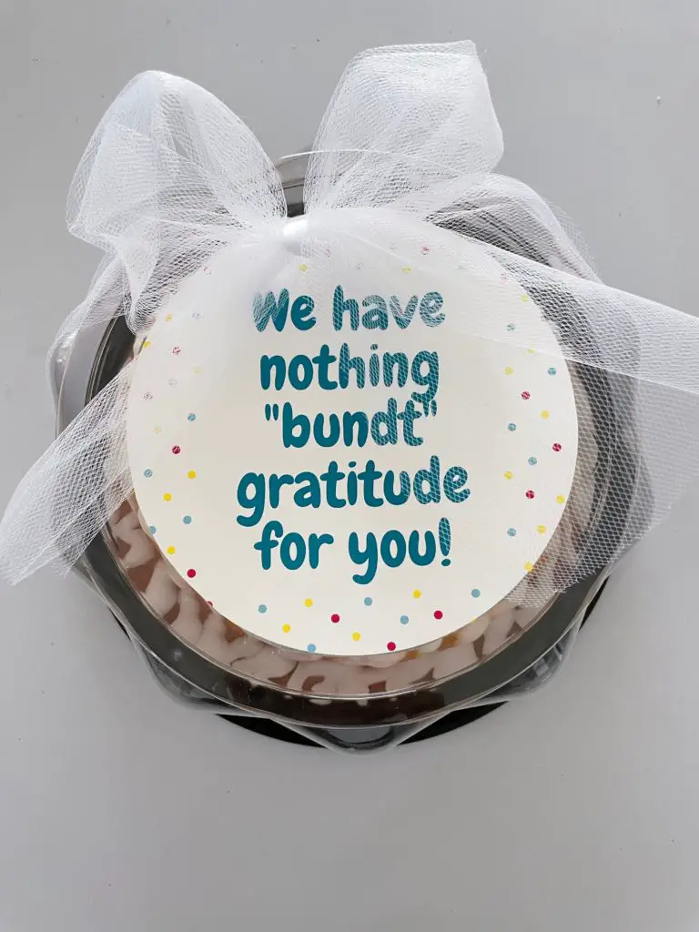 Thank You Gift for a Neighbor Bundt Cake with Ribbon