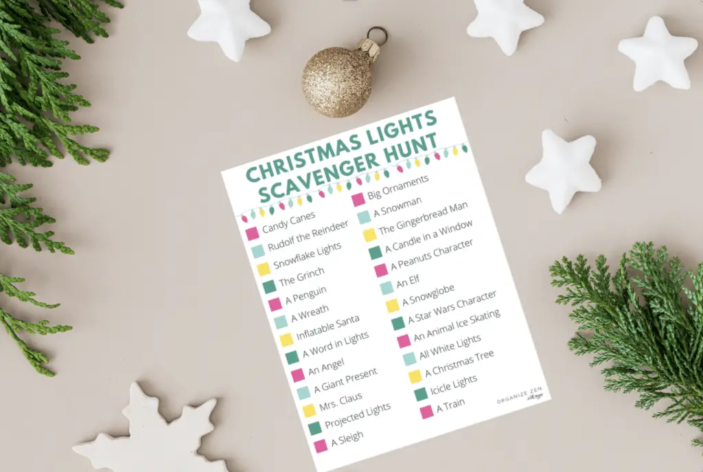 Printable Christmas Light Scavenger Hunt