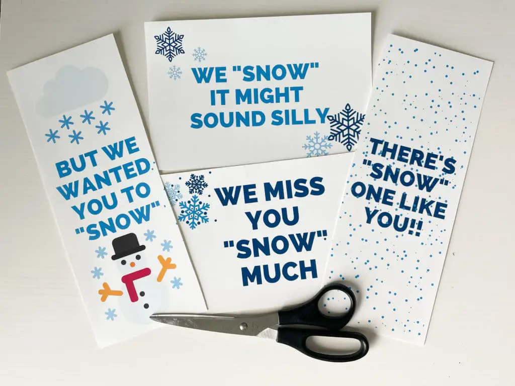 Snow Christmas Care Package Printables