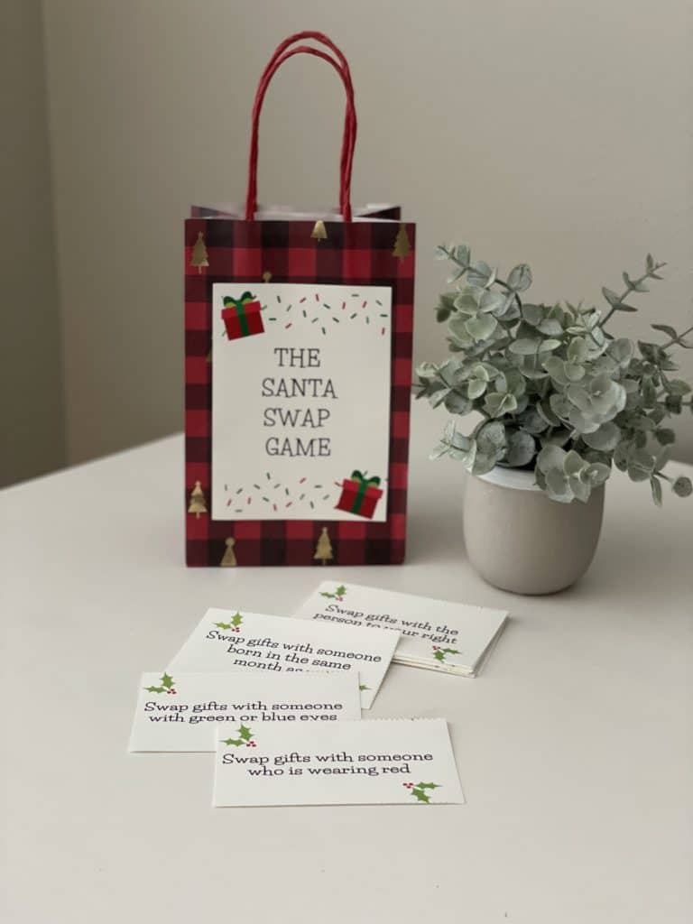 Santa Swap Game Bag and Cards
