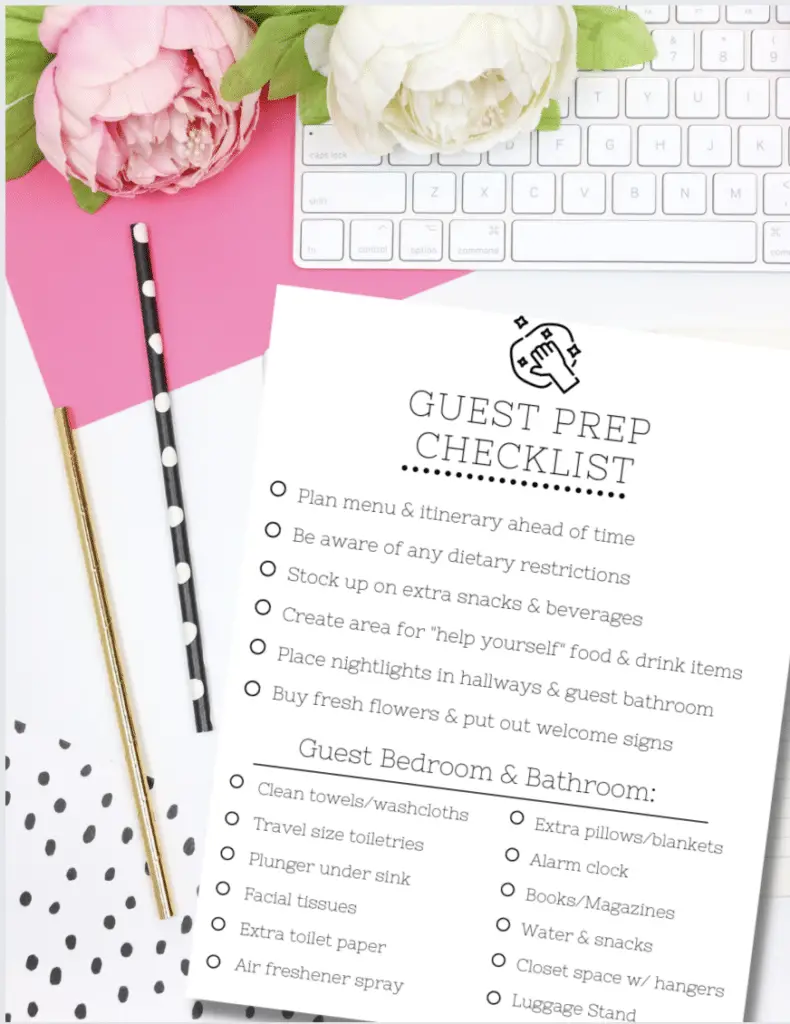 Guest Prep Printable Checklist