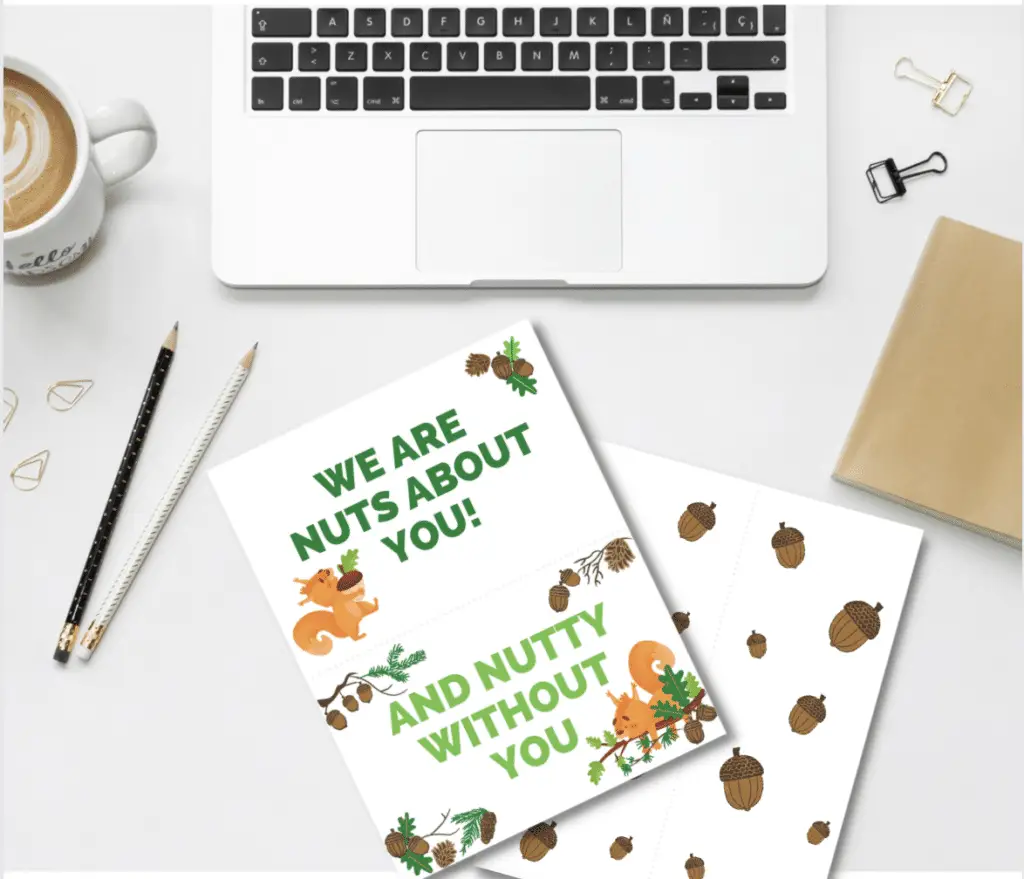 Printable Nut Themed Care Package Tags