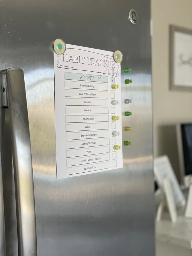 Daily Habit Tracker on a fridge