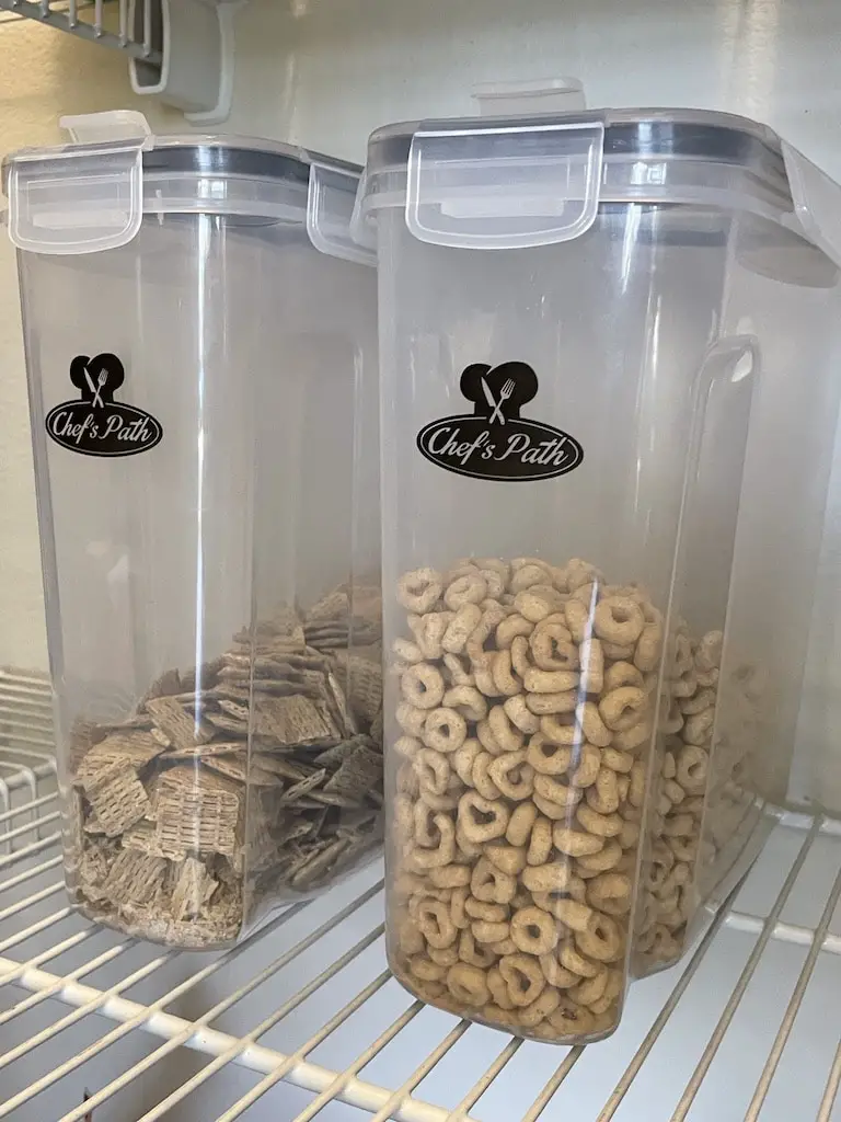 Clear cereal containers