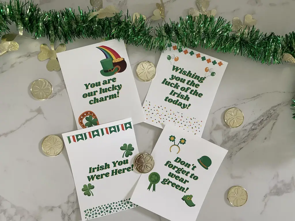Printable St. Patrick's Day Note Cards