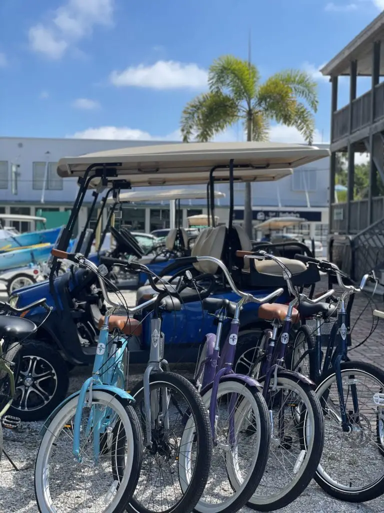 Golf carts and bikes