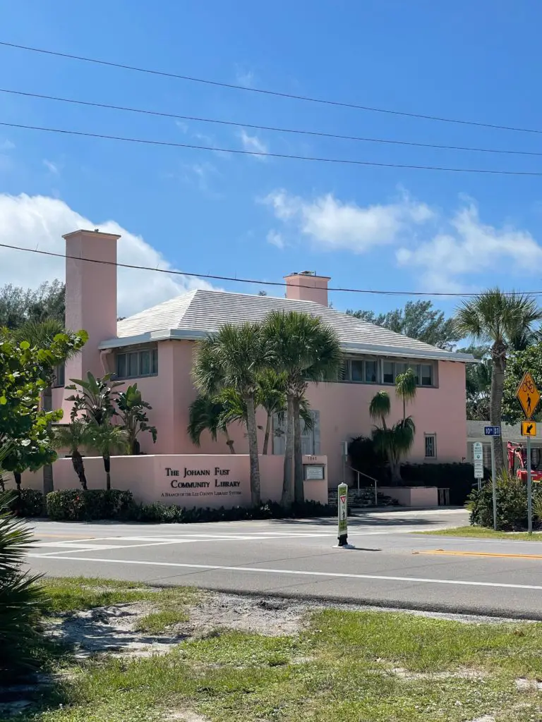 Pink library in Boca Grande Florida