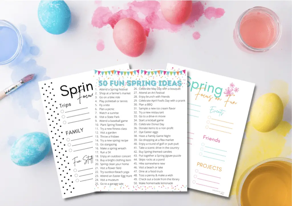 Spring Bucket Lists with Easter Eggs