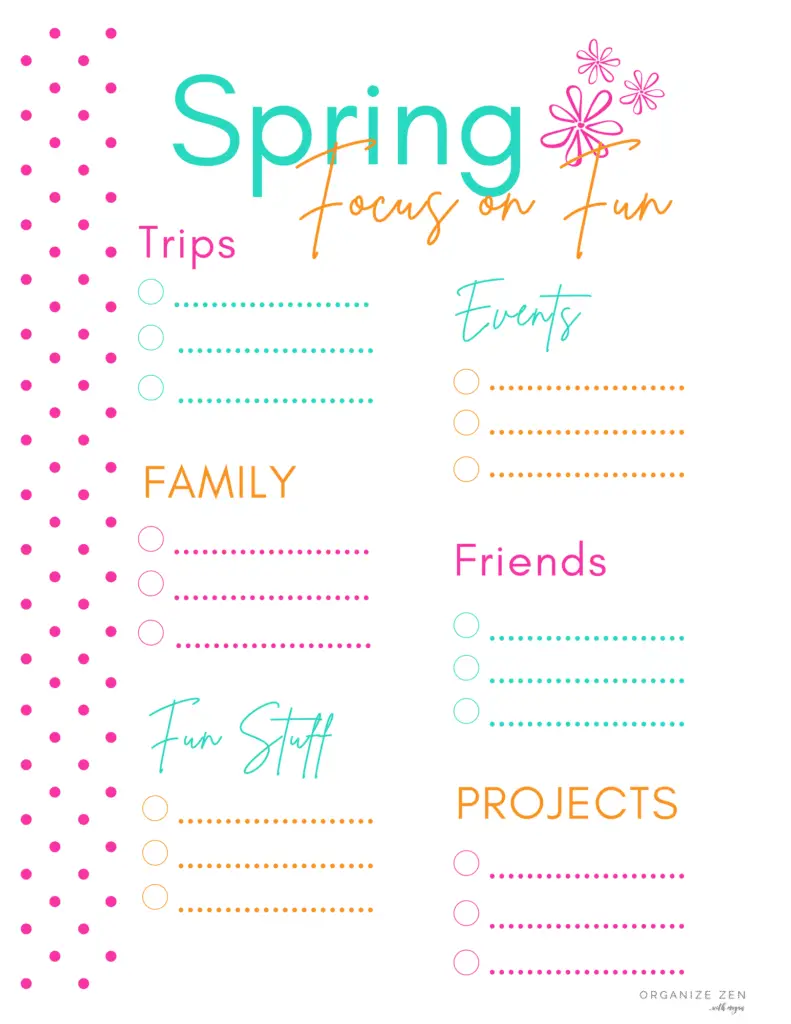 Colorful Spring Bucket List