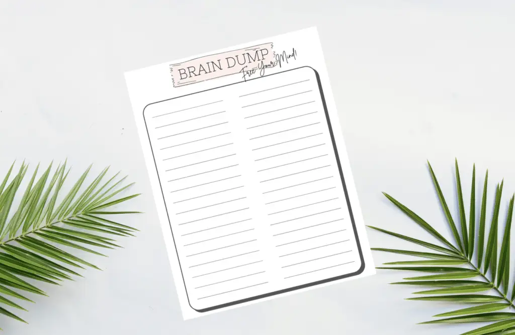 Printable Master List for Brain Dump